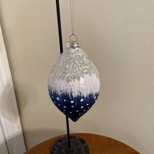 Melrose Blue Glass Onion Shaped Christmas Ornament - NWT
